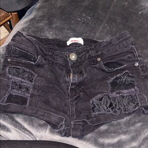 BONGO Black Distressed Jean Shorts